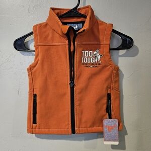 Cowboy Hardware NWT Boys 4T Orange Soft Shell Vest Zip Up Too Tough Western